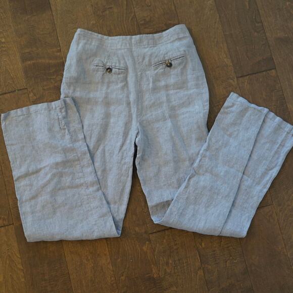 Boden Eldon Linen Wide Leg Trouser Pants Grey Womens Size 6L - Picture 5 of 7